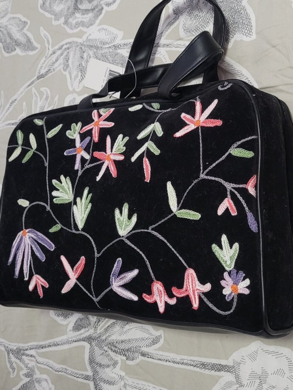 Americana Black Floral Toiletry Bag w/ Travel Containers  NWT